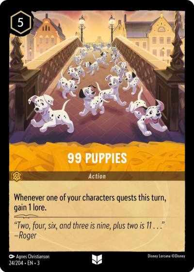 99 Puppies 24/204 Into the Inklands Lorcana card