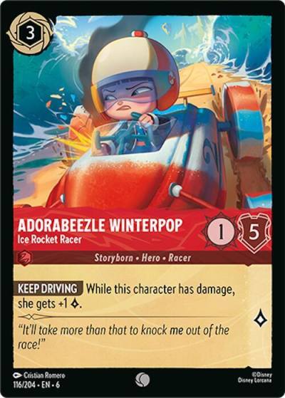 Adorabeezle Winterpop Ice Rocket Racer 116/204 Azurite Sea Lorcana card