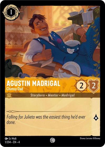 Agustin Madrigal Clumsy Dad 1/204 Ursula's Return Lorcana card
