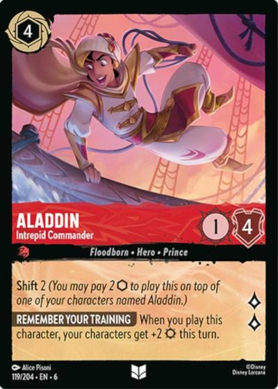 Aladdin Intrepid Commander 119/204 Azurite Sea Lorcana card