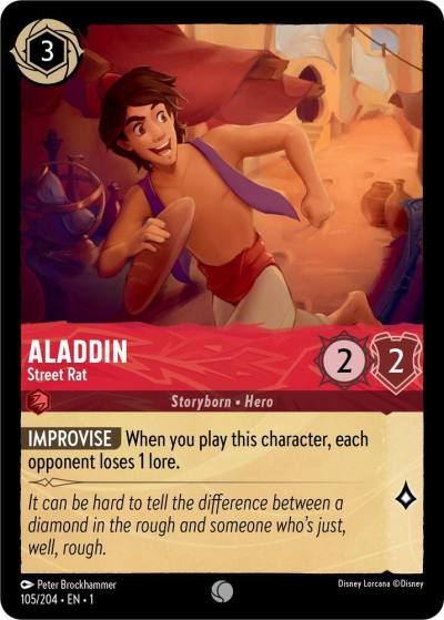Aladdin Street Rat 105/204 The First Chapter Lorcana card
