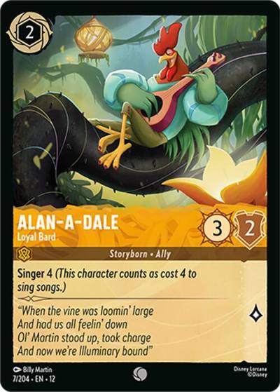 Alan-a-Dale Loyal Bard 7/204 Wilds Unknown Lorcana card
