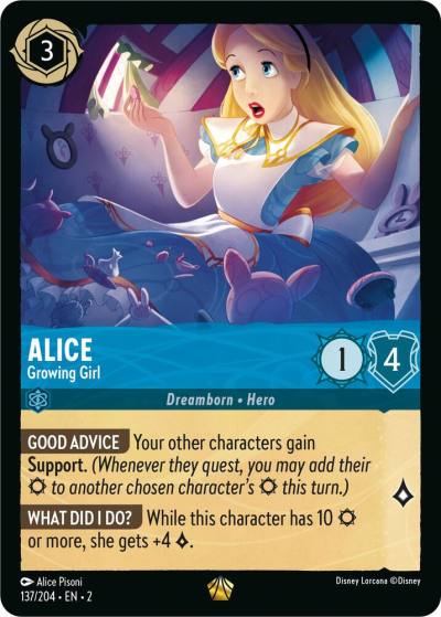 Alice Growing Girl 137/204 Rise of the Floodborn Lorcana card
