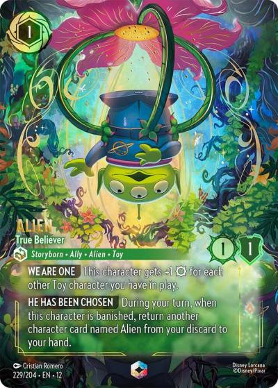 Alien True Believer (Enchanted) 229/204 Wilds Unknown Lorcana card