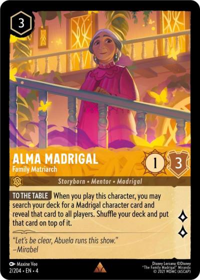 Alma Madrigal Family Matriarch 2/204 Ursula's Return Lorcana card