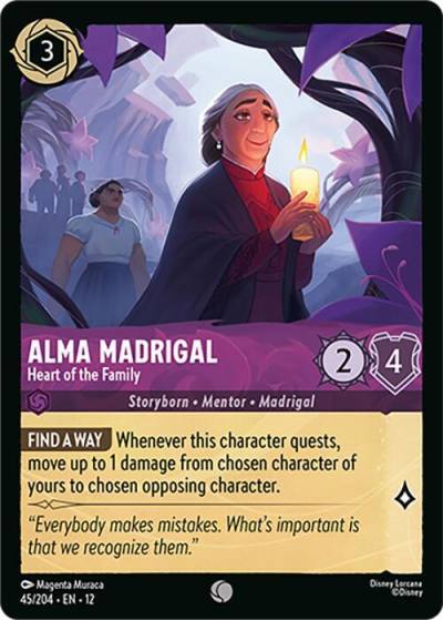 Alma Madrigal Heart of the Family 45/204 Wilds Unknown Lorcana card