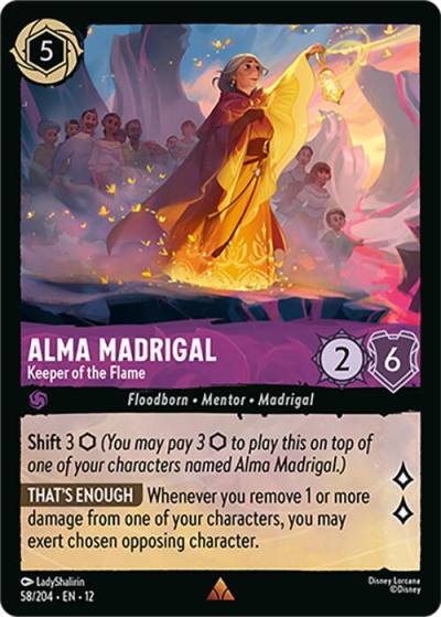 Alma Madrigal Keeper of the Flame 58/204 Wilds Unknown Lorcana card