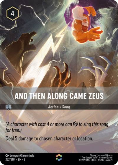 And Then Along Came Zeus Enchanted 222/204 Into the Inklands Lorcana card