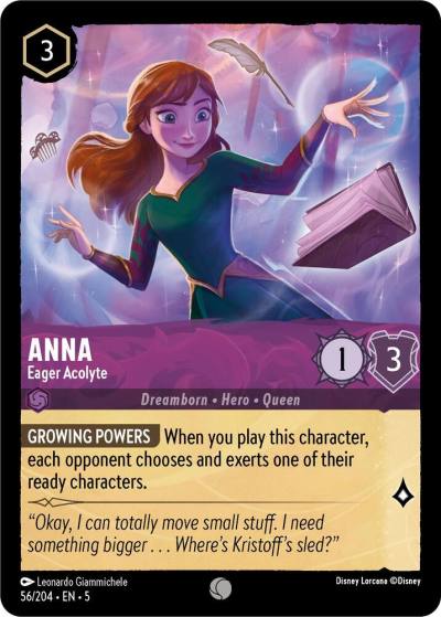 Anna Eager Acolyte 56/204 Shimmering Skies Lorcana card