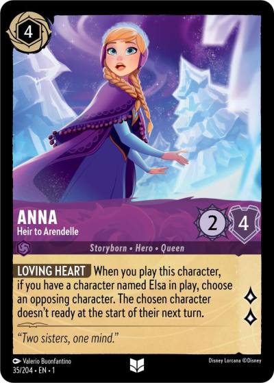 Anna Heir to Arendelle 35/204 The First Chapter Lorcana card