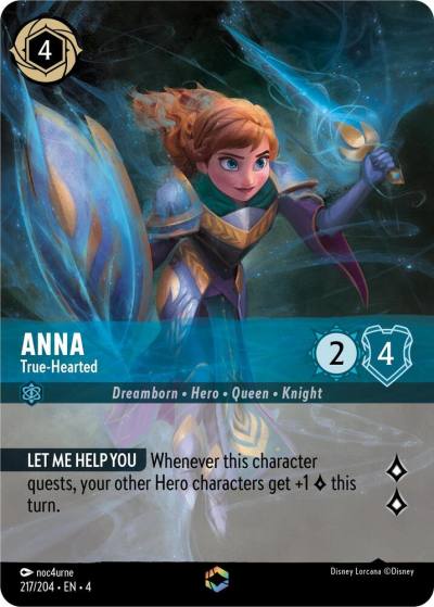 Anna True Hearted Enchanted 217/204 Ursula's Return Lorcana card
