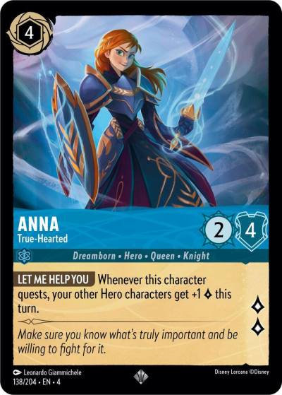 Anna True Hearted 138/204 Ursula's Return Lorcana card