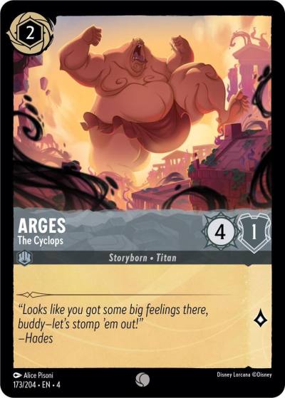 Arges The Cyclops 173/204 Ursula's Return Lorcana card