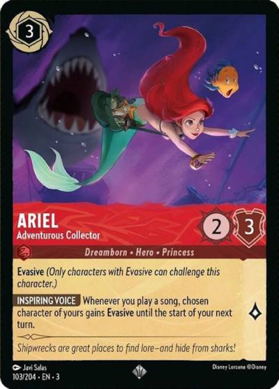 Ariel Adventurous Collector 103/204 Into the Inklands Lorcana card
