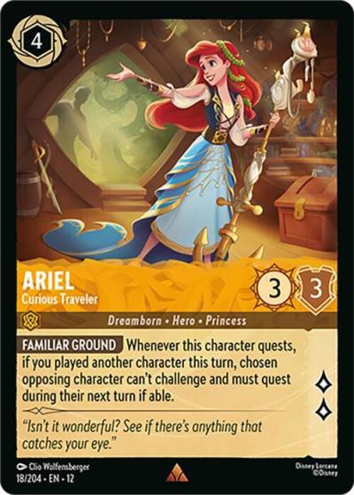 Ariel Curious Traveler 18/204 Wilds Unknown Lorcana card