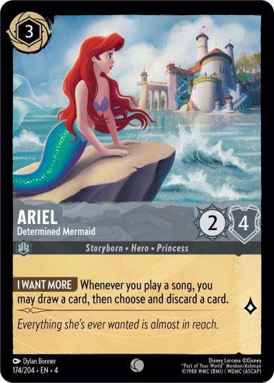 Ariel Determined Mermaid 174/204 Ursula's Return Lorcana card