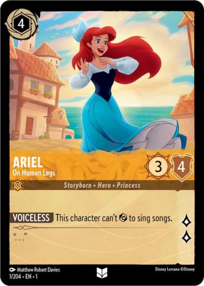 Ariel On Human Legs 1/204 The First Chapter Lorcana card