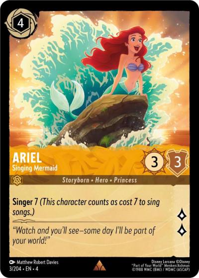 Ariel Singing Mermaid 3/204 Ursula's Return Lorcana card