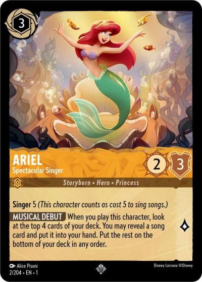 Ariel Spectacular Singer 2/204 The First Chapter Lorcana card