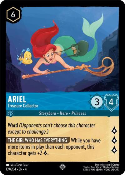 Ariel Treasure Collector 139/204 Ursula's Return Lorcana card