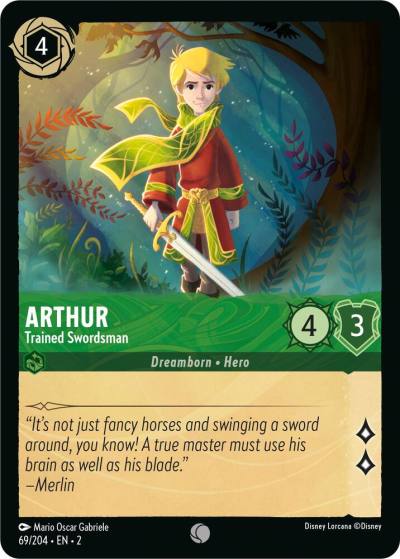 Arthur Trained Swordsman 69/204 Rise of the Floodborn Lorcana card