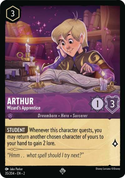 Arthur Wizards Apprentice 35/204 Rise of the Floodborn Lorcana card
