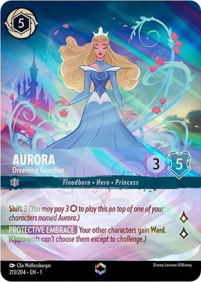 Aurora Dreaming Guardian Enchanted 213/204 The First Chapter Lorcana card