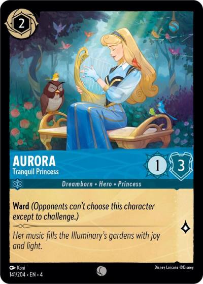 Aurora Tranquil Princess 141/204 Ursula's Return Lorcana card