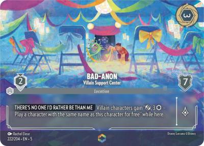 Bad Anon Villain Support Center Enchanted 222/204 Shimmering Skies Lorcana card