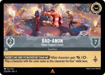 Bad Anon Villain Support Center 203/204 Shimmering Skies Lorcana card