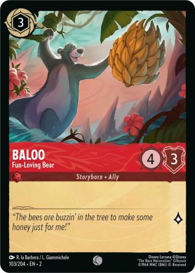 Baloo Fun Loving Bear 103/204 Rise of the Floodborn Lorcana card