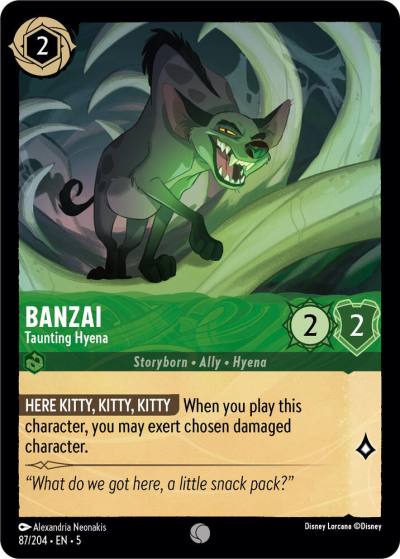 Banzai Taunting Hyena 87/204 Shimmering Skies Lorcana card