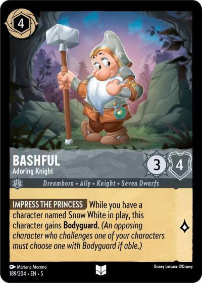 Bashful Adoring Knight 189/204 Shimmering Skies Lorcana card