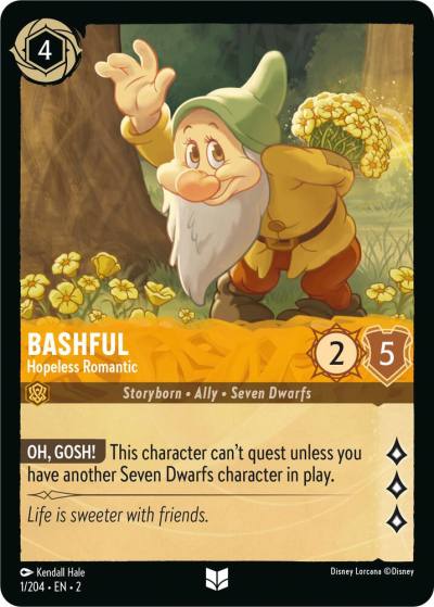 Bashful Hopeless Romantic 1/204 Rise of the Floodborn Lorcana card