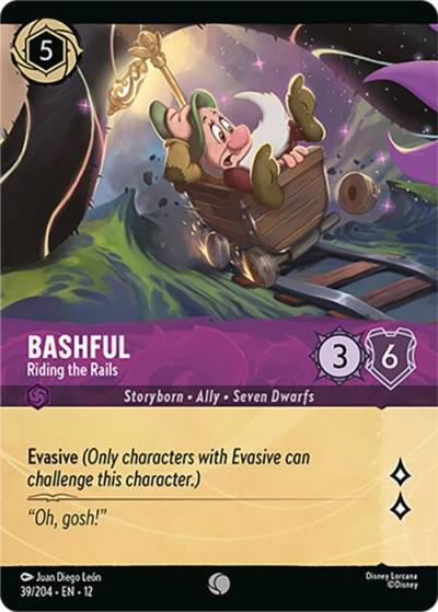 Bashful Riding the Rails (Foil) 39/204 Wilds Unknown Lorcana card
