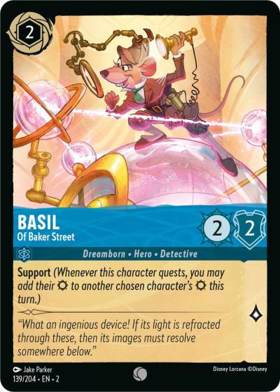 Basil Of Baker Street 139/204 Rise of the Floodborn Lorcana card