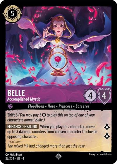 Belle Accomplished Mystic 36/204 Ursula's Return Lorcana card