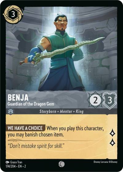 Benja Guardian of the Dragon Gem 174/204 Rise of the Floodborn Lorcana card