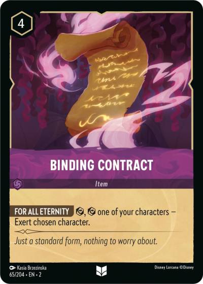 Binding Contract 65/204 Rise of the Floodborn Lorcana card
