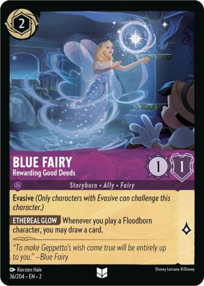 Blue Fairy Rewarding Good Deeds 36/204 Rise of the Floodborn Lorcana card