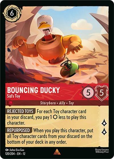 Bouncing Ducky Sid's Toy 120/204 Wilds Unknown Lorcana card
