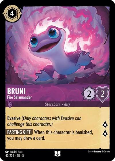Bruni Fire Salamander 40/204 Shimmering Skies Lorcana card