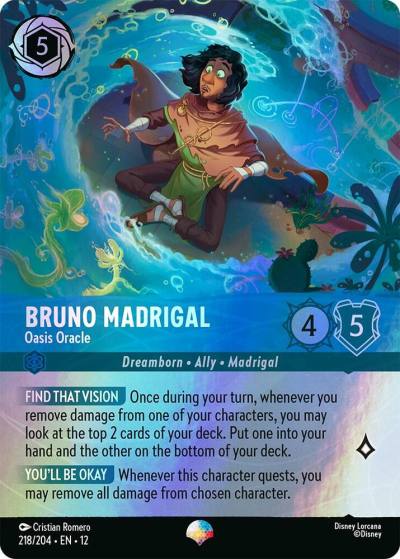 Bruno Madrigal Oasis Oracle (Epic) 218/204 Wilds Unknown Lorcana card