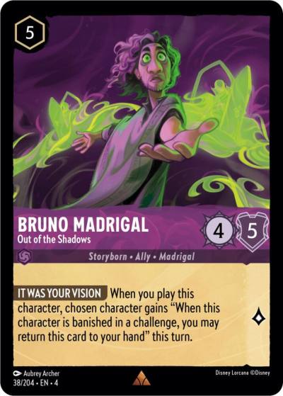 Bruno Madrigal Out of the Shadows 38/204 Ursula's Return Lorcana card