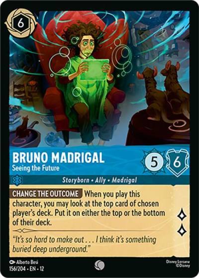 Bruno Madrigal Seeing the Future 156/204 Wilds Unknown Lorcana card