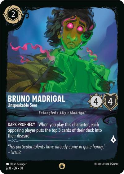 Bruno Madrigal Unspeakable Seer 2/31 Illumineer's Quest: Deep Trouble Lorcana card