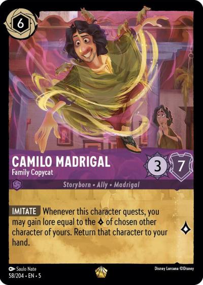 Camilo Madrigal Family Copycat 58/204 Shimmering Skies Lorcana card