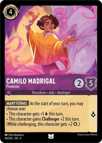 Camilo Madrigal Prankster 40/204 Ursula's Return Lorcana card