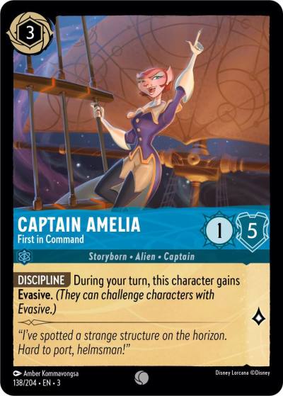 Captain Amelia First in Command 138/204 Into the Inklands Lorcana card