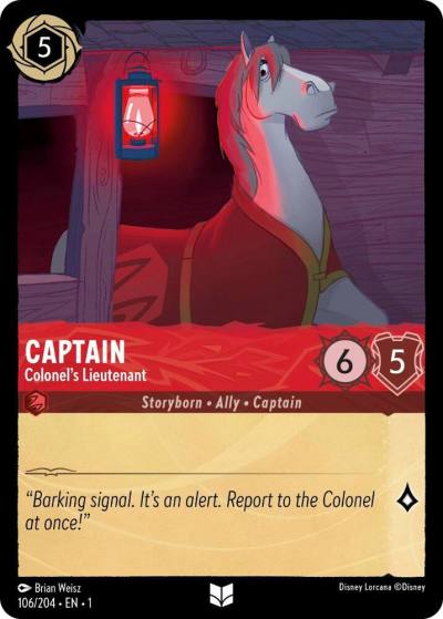 Captain Colonels Lieutenant 106/204 The First Chapter Lorcana card